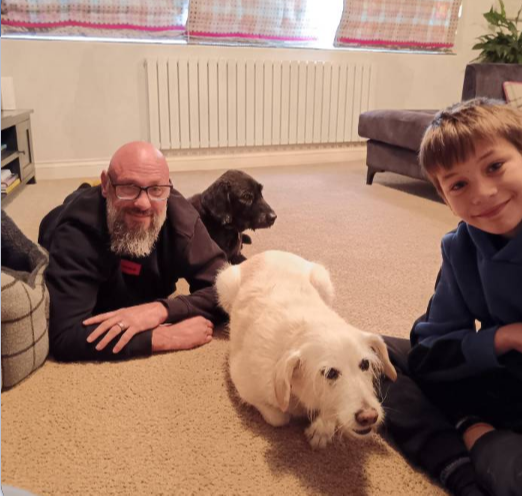 Enjoying time with homeowners pets