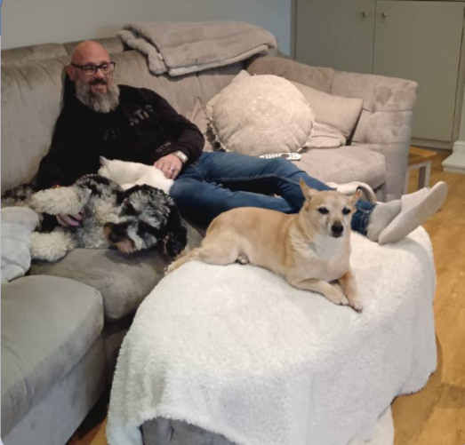Relaxing at a pet sit