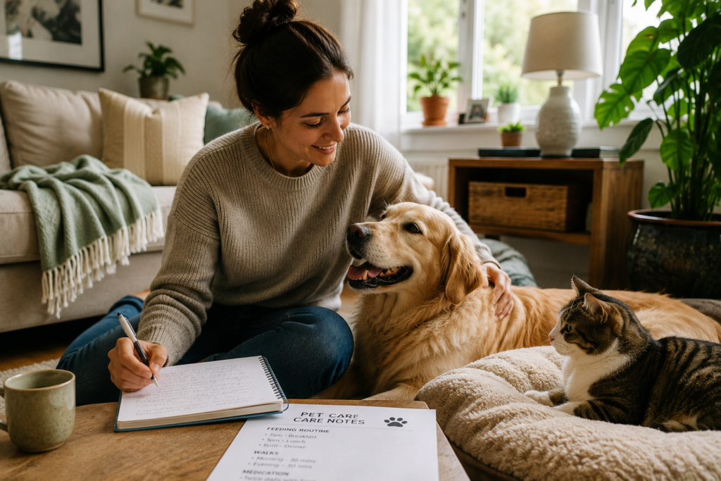 Trusted Guardian caring for pets in a calm home environment