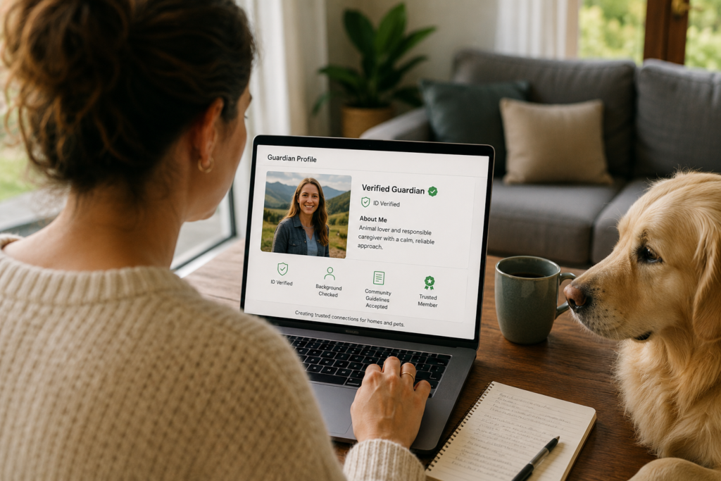 ID verification for trusted house and pet sitting with verified Guardians