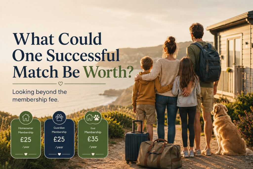 What could one successful house and pet sitting match be worth? Membership pricing graphic for The Guardians Tribe.
